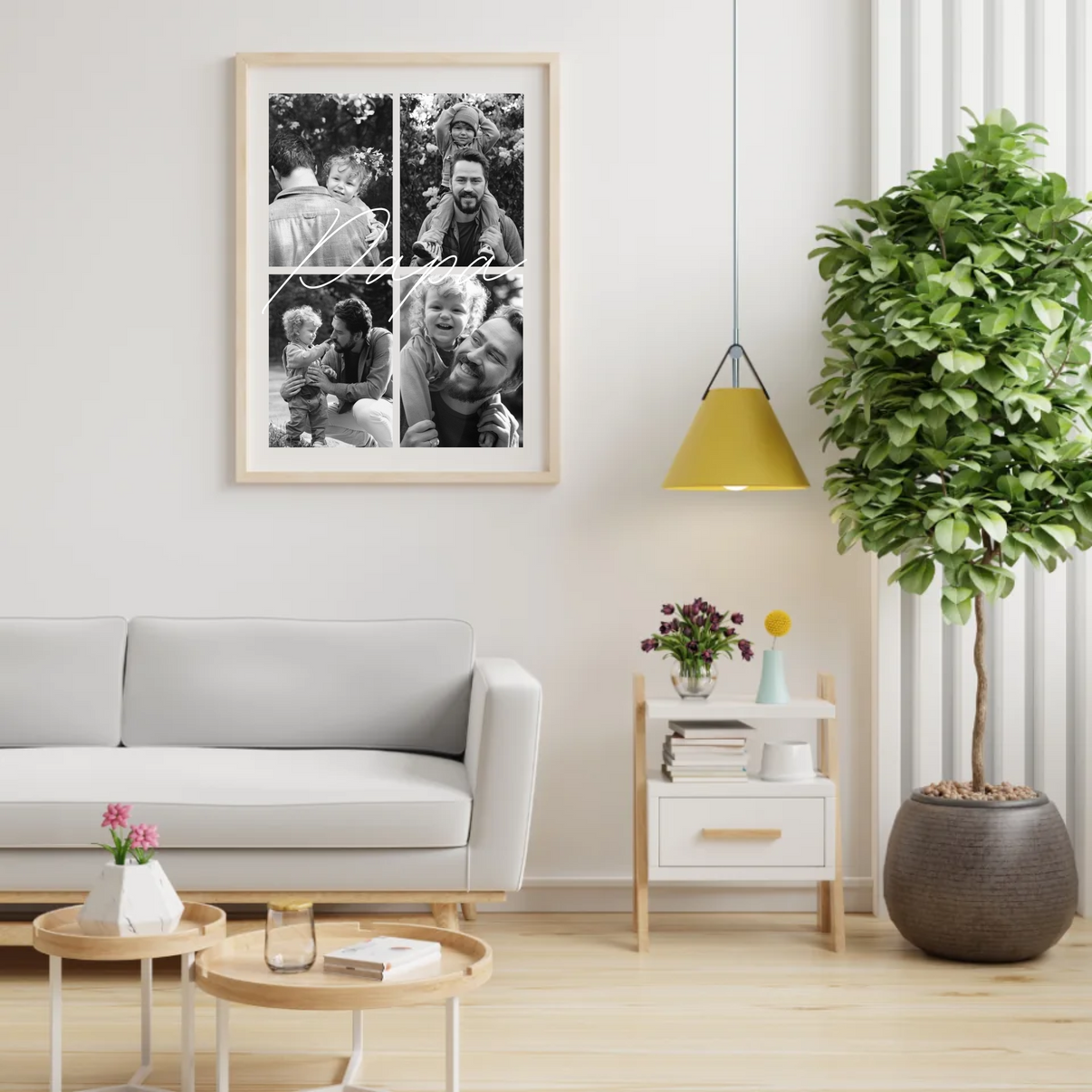 Hochwertiges Fotocollage-Geschenk zum Vatertag gerahmt