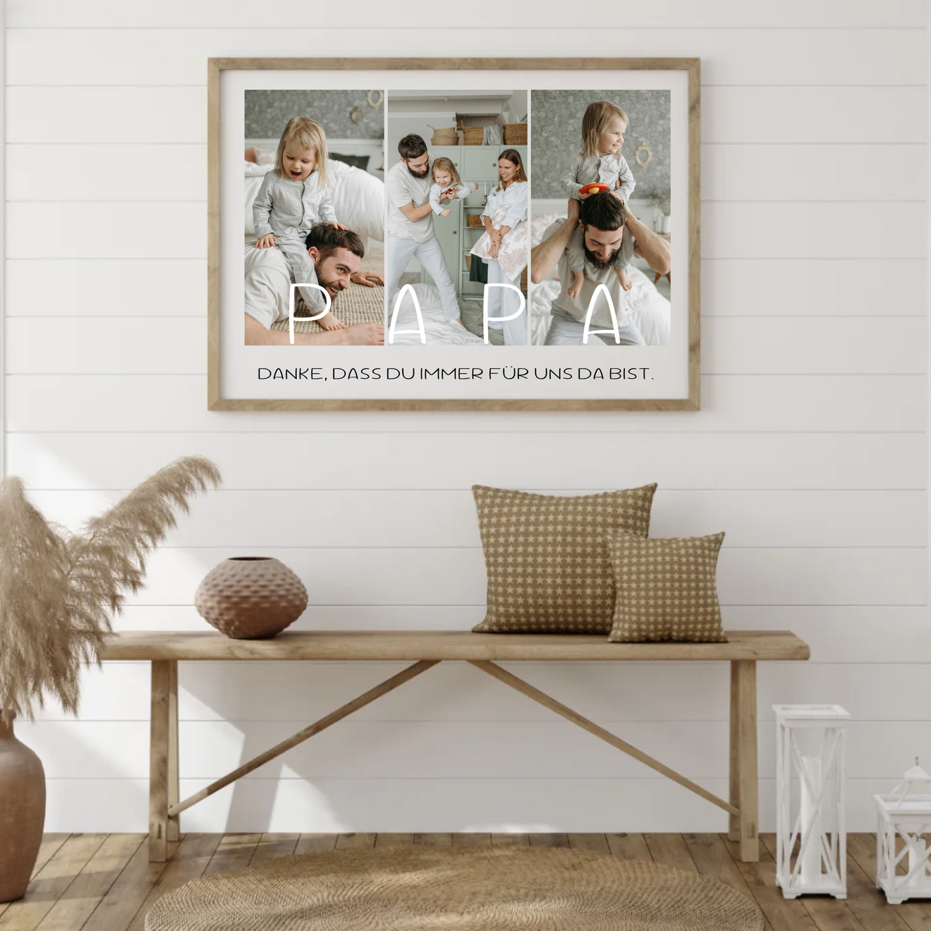 Vater, Mutter und Kind im Fotocollagen-Poster von Geschenkfabrik24