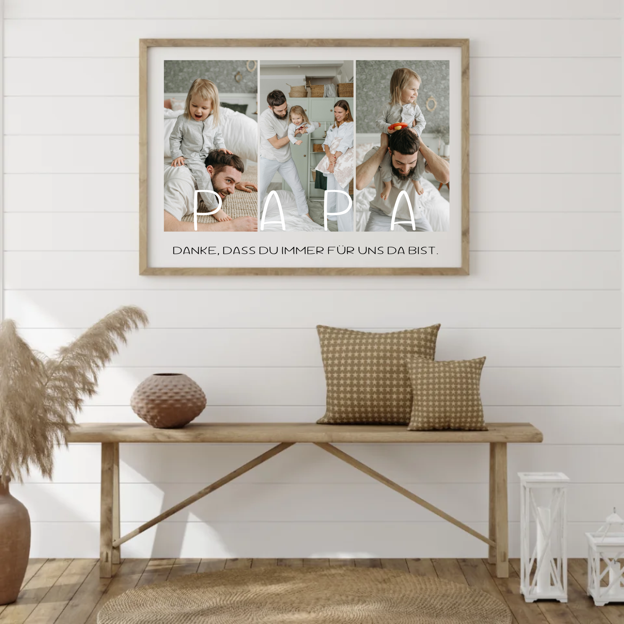 Vater, Mutter und Kind im Fotocollagen-Poster von Geschenkfabrik24