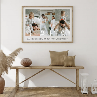 Vater, Mutter und Kind im Fotocollagen-Poster von Geschenkfabrik24