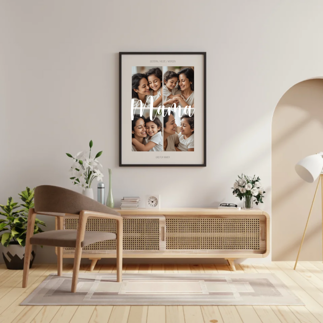 Personalisiertes Fotoposter 'Mama' - Einzigartige Fotocollage