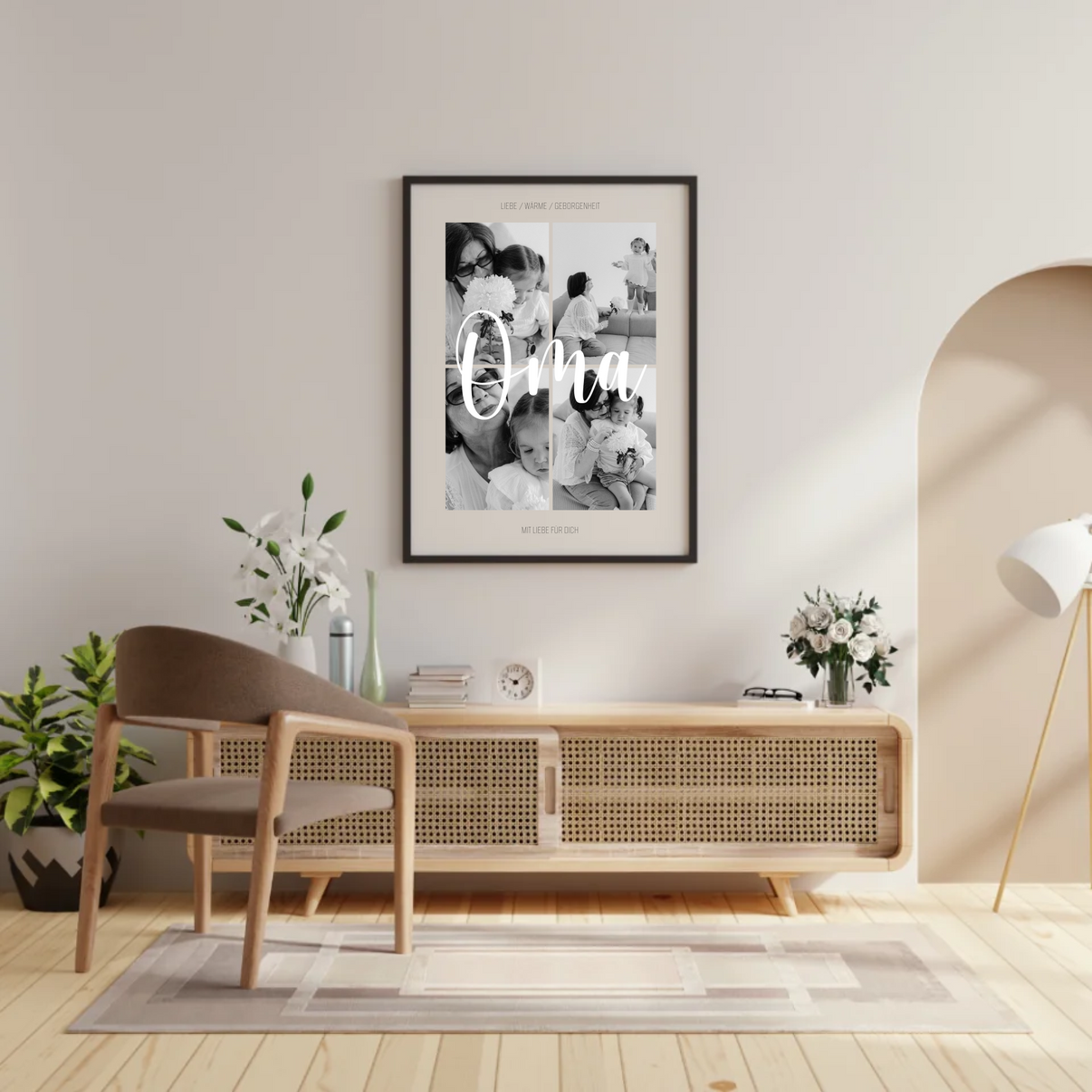 Individuelles Oma-Collageposter mit Fotos – digitaler Download & Druckoption