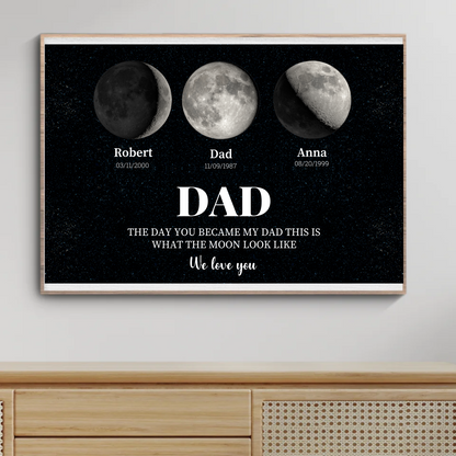 Mondphasen-Poster für Papa – Persönliches Vatertagsgeschenk