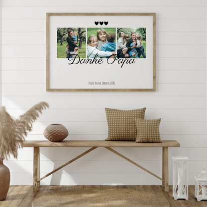 Danke Papa Fotocollage – personalisiertes Poster