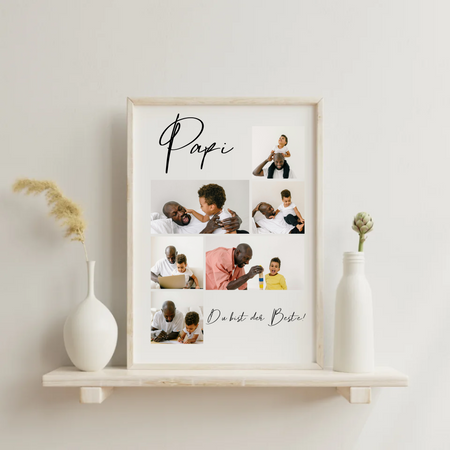 Digitaler Download Fotocollage-Poster als Geschenk für Papa