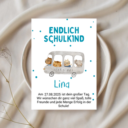 Personalisiertes Einschulungs-Poster „Endlich Schulkind“