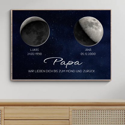 Personalisiertes Mond- & Sternenhimmel-Poster für Papa