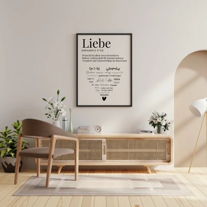Personalisiertes Liebedefinitions-Poster