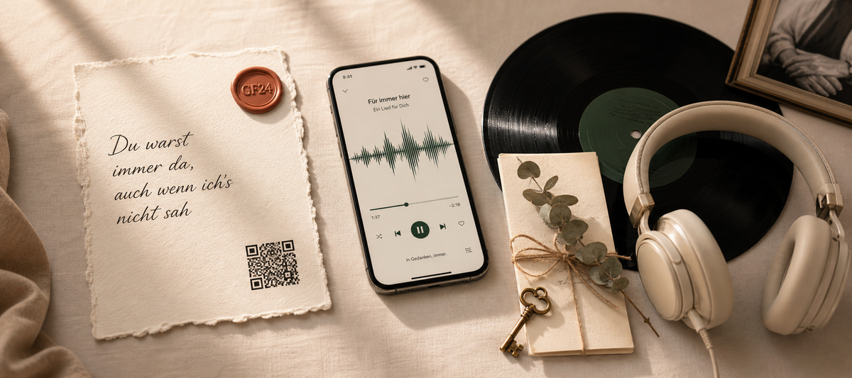 Lied für Mama · 10×15 Karte mit QR-Code