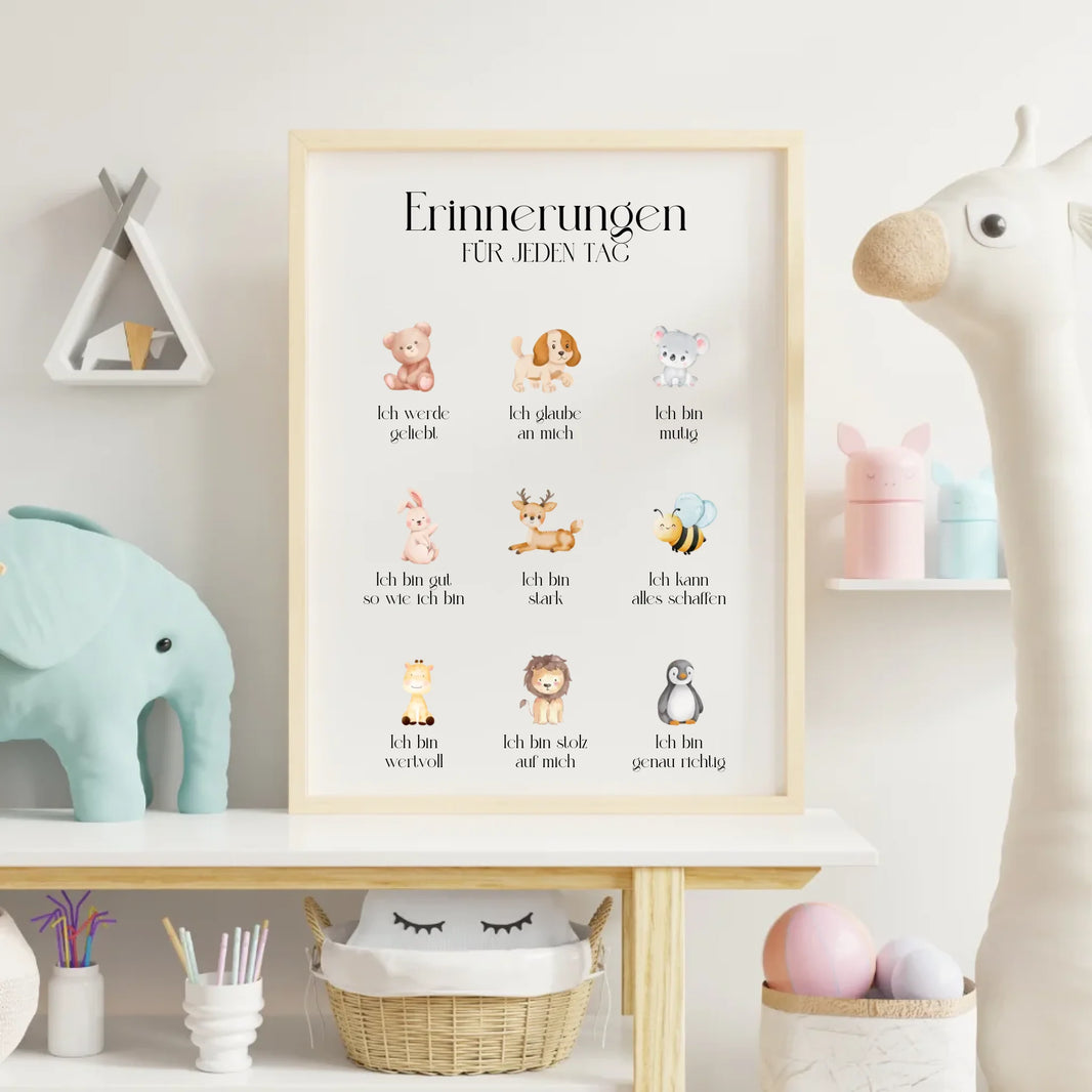 Motivationsposter Erinnerungen für jeden Tag als digitaler Download