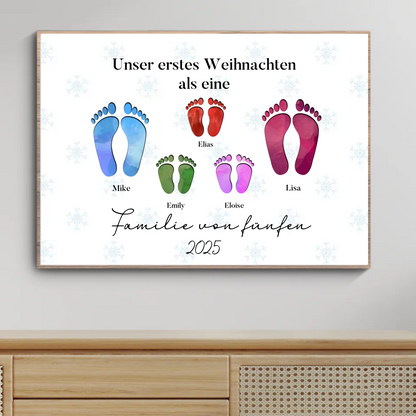 Personalisierbares Weihnachts-Fußabdruck-Poster für deine Familie