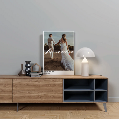 Personalisiertes 'Für immer' Hochzeits-Poster mit Foto eines Brautpaares