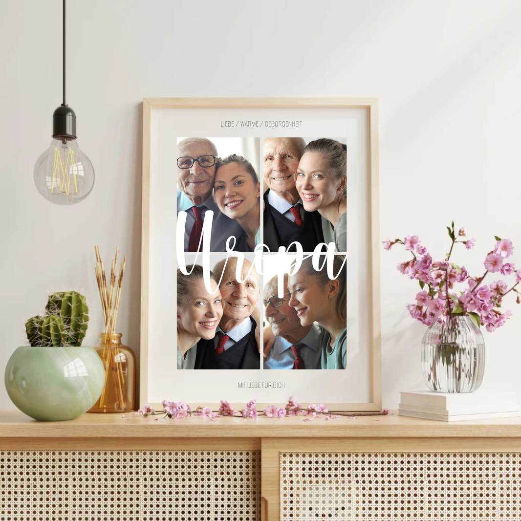 Personalisiertes Fotocollage-Poster für Deinen Uropa