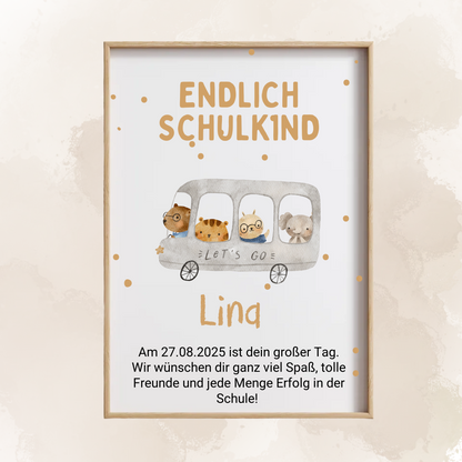 Personalisiertes Einschulungs-Poster „Endlich Schulkind“
