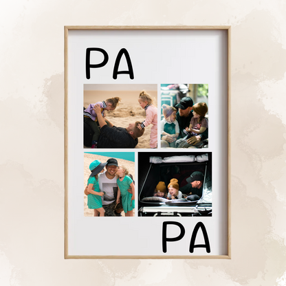 Vorschau personalisiertes PAPA-Poster auf Regal von Geschenkfabrik24