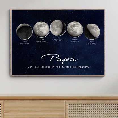 Personalisiertes Mond- & Sternenhimmel-Poster für Papa
