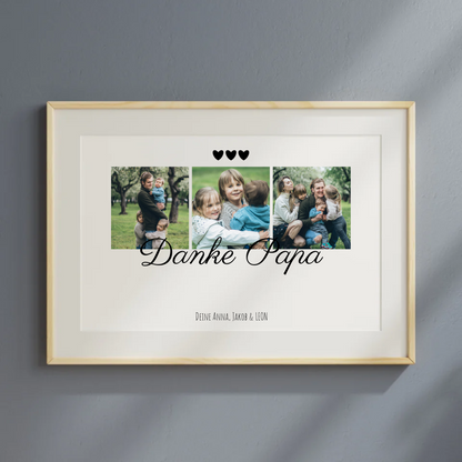 Danke Papa Fotocollage – personalisiertes Poster