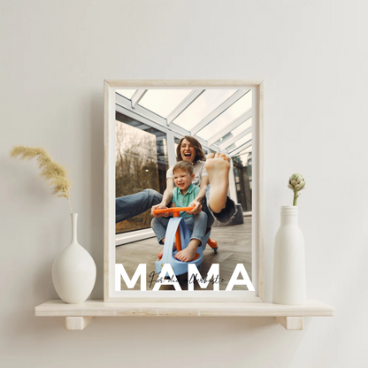 Stilvolles Wandbild mit großem MAMA Schriftzug von Geschenkfabrik24