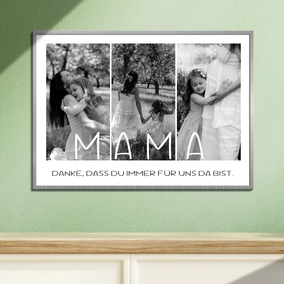 Personalisierbares Mama-Fotocollage-Poster mit Dankesbotschaft Danke dass du immer für uns da bist