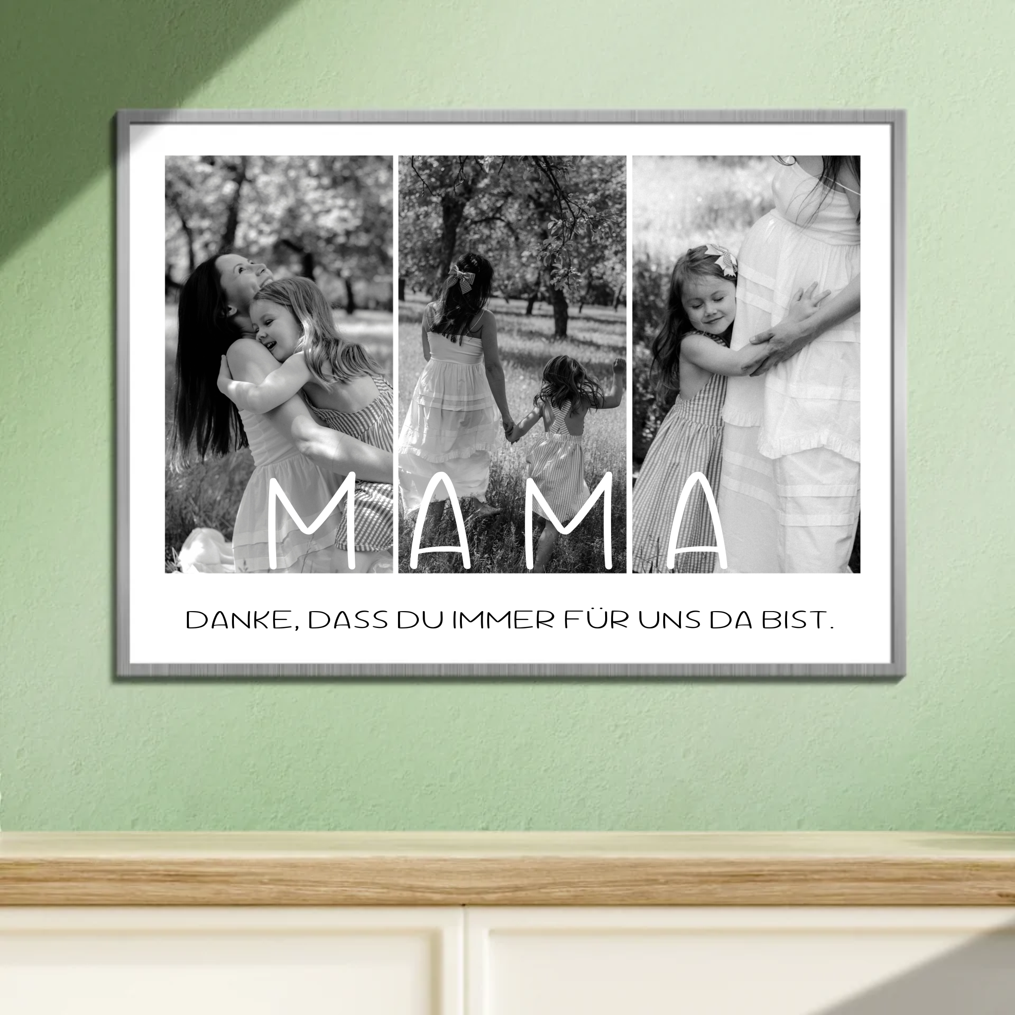 Personalisierbares Mama-Fotocollage-Poster mit Dankesbotschaft Danke dass du immer für uns da bist