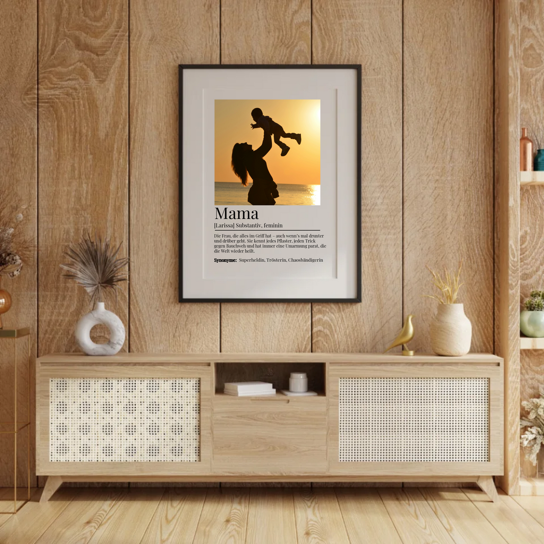 Individuelles Foto-Poster 'Mama Definition' als digitales Geschenk