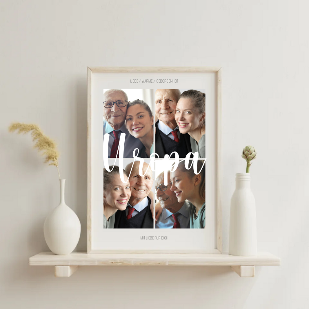 Personalisiertes Fotocollage-Poster für Deinen Uropa