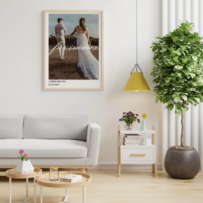 Für immer – Personalisiertes Hochzeits-Poster mit Foto