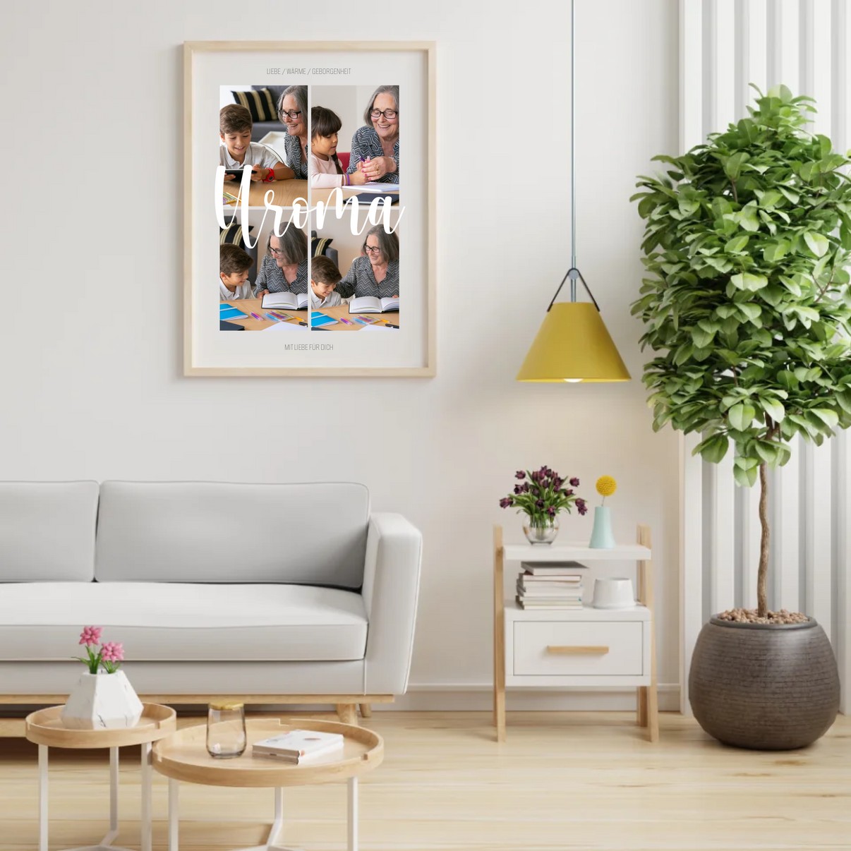 Fotocollage-Poster für Uroma mit vier persönlichen Fotos von Geschenkfabrik24