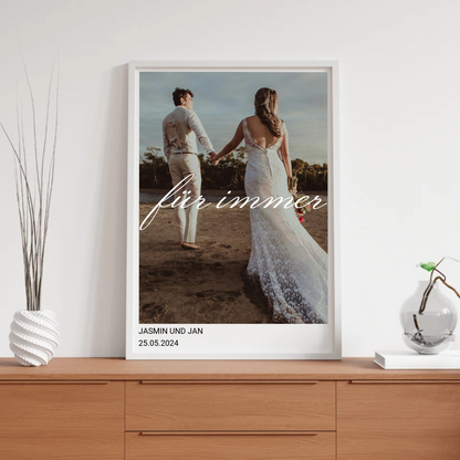 Für immer – Personalisiertes Hochzeits-Poster mit Foto