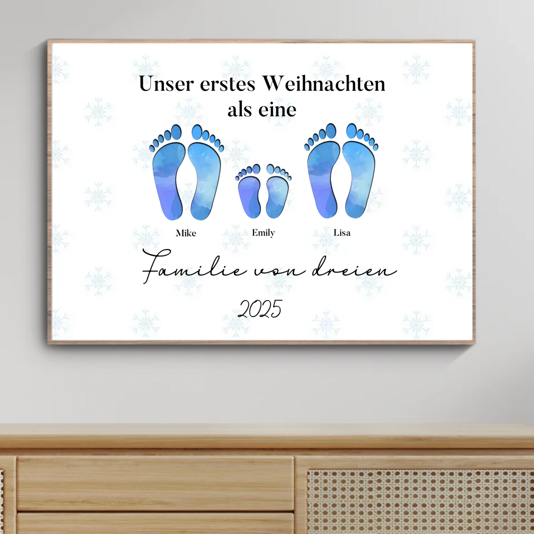 Personalisierbares Weihnachts-Fußabdruck-Poster für deine Familie