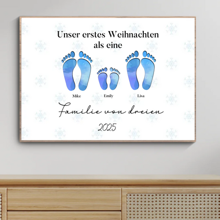 Personalisierbares Weihnachts-Fußabdruck-Poster für deine Familie