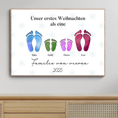 Personalisierbares Weihnachts-Fußabdruck-Poster für deine Familie