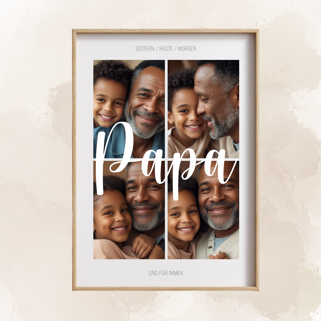 Personalisiertes Fotoposter für Papa – Zeitlose Erinnerungen