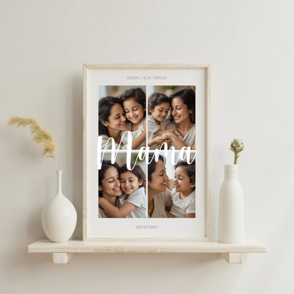 Personalisiertes Fotoposter 'Mama' - Einzigartige Fotocollage