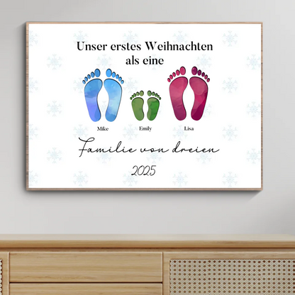 Personalisierbares Weihnachts-Fußabdruck-Poster für deine Familie