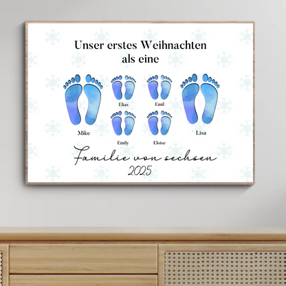 Personalisierbares Weihnachts-Fußabdruck-Poster für deine Familie